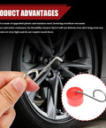 Three Piece No Sweat Wheel Hub Bolt Cover Removal Tool Set Killer Lug Nut Extractor Hooks with stainless steel and plastic design, extracting bolt caps.