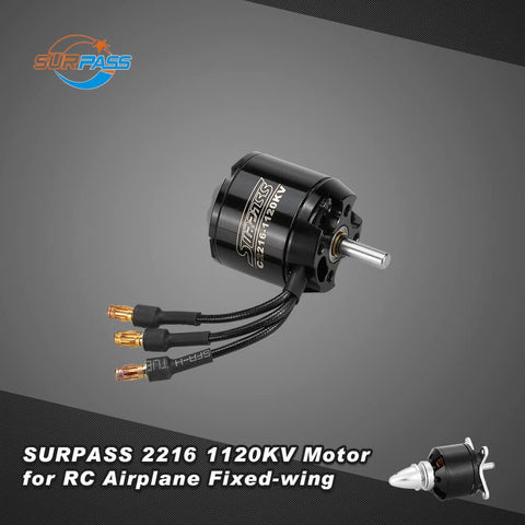 Surpass High Performance 2216 1120KV 14 Pole Brushless Motor For RC Airplane Fixed Wing with CNC Aluminum Heatsink