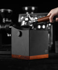 2.5L Large Espresso Knock Box With Shock Absorbent Silicone Knock Bar Metal And Walnut Wood Coffee Grounds Container Non Slip Base