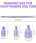 20 Piece Nail Remover Clips Kit For Fingers And Toes Reusable Gel Soak Off Clips with Cuticle Pusher, sizes and details