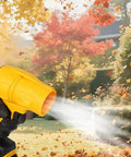 Brushless Leaf Blower Cordless 20V Handheld Jet Fan Turbo Air For Patio And Lawn Care High Speed 30000 RPM Blows Leaves And Dust Fast Quick Drying No Battery Or Charger Included in use blowing autumn leaves