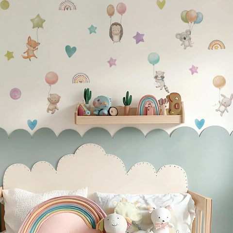 Self Adhesive Boho Sunrise Wall Decals Half Sun Set Of 12 Sheets PVC Not Removable Kid Friendly Bedroom Decor on nursery wall