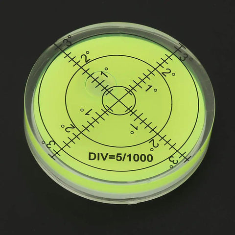 Ycauty Bubble Spirit Level 60 * 12mm Degree Marked Surface Circular Level in vibrant yellow color with degree markings.