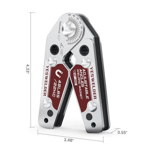 Pro Grade Adjustable Angle Welding Magnet With 20 To 200 Degree Range, 48 Lb Holding Power Magnetic Welding Holder, Hands Free Accessory