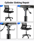 Heavy Duty 28mm Gas Lift Cylinder Removal Kit for Office Chairs, 700lb Rated Steel Construction, shown in use for repair.