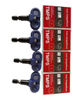 Wireless Bluetooth TPMS Tire Pressure Monitor Compatible With Tesla Vehicles Featuring Dead On Readings And Instant Low PSI Alerts, shown with sensors and boxes.