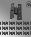 30 pack of 3.5 Inch Black Wrought Iron H Hinge With 1/4 Inch Offset For Kitchen Cabinets, rust resistant flush mount design, powder coated finish