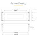 Technical drawing of Rock Solid One U Vertical Wall Mount Bracket Holds A Beefy 121 Lbs for 19 Inch Server Cases.