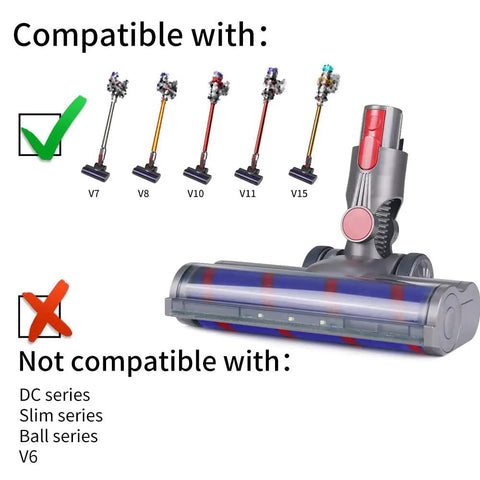 Dyson Hardwood Floor Attachment With Replacement Soft Roller Brush And LED Headlights compatibility chart