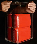 Clear Acrylic Display Case For 75396 Desert Airship And Crater Model Collection That Keeps Dust Out And Is Waterproof shown held by hands