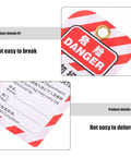 5 Piece Lockout Tag Kit for Equipment Repair PVC Safety Warning Tags with danger label and grommet, durable design details