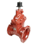 Eight Inch Gate Valve With Mechanical Joint Ends UL FM Listed Built Hard Core Ductile Iron Assembly In Red Color