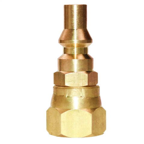 RV Propane Quick Connect Fittings One Quarter Inch To Three Eighth Inch Female Flare For Low Pressure Gas Appliances Like Grills Heaters Fire Pits And RV Quick Connect Hook Up Kit