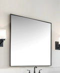 Brushed Nickel 4 Light Vanity Light With Dual Glass Shades, Modern Bathroom Wall Fixture over a mirror in contemporary decor