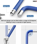 Pro Grade 18-Piece Hex Key Set With Extra Long Ball End Wrenches And T Handle, Ball End Design For Tight Spaces