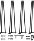 18 Inch Hairpin Table Leg Set Of 4 With Solid Rods Metal Desk Legs For Coffee Tables Benches Dining And Bar Height Furniture