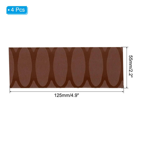 Four Pack Heat Shrink Sleeve For Knife Handles Solid Grip Brown Wrap Soft Polyethylene Tube 125mm x 55mm dimensions.