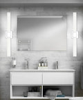 32 Inch Dimmable Modern Vanity Light With Three Color Temperatures 3000K 4000K 5000K Chrome Finish Over Mirror Bathroom Wall Light