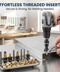 Heavy Duty Rivet Nut Tool Kit With M3 To M8 Carbon Steel Adapters For Sheet Metal Auto Repair And Furniture Building Projects That Get The Job Done Right Every Time, drill rivet insert setup
