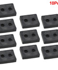 10 Pack Rubber Shock Absorbing Pads For Fitness Equipment Anti Slip Feet Bumpers With Holes For Gym Weight Stacks And Furniture Black 44 X 35 X 9.5 Mm