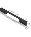 Matte Black Six Point Three Inch Hole Center Cabinet Pulls 5 Pack Modern Bar Style Euro Dresser Handles for Kitchen Cupboards Includes M4 Screws and Extra Pack Hardware, dimensions labeled