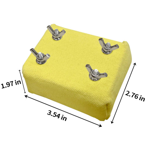 Replaceable Grill Brush Head Bristle Free BBQ Cleaner Rock Solid Scraping Blade for Cast Iron and Stainless Steel Grates, yellow pad dimensions 3.54x2.76x1.97 in
