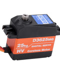 Heavy Duty Digital RC Servo With Rock Solid Metal Gears Completely Waterproof Build delivers 25kg torque and coreless motor.