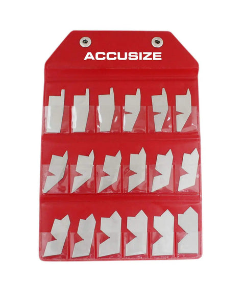 18 Piece Pro Grade Stainless Steel Angle Gauge Set With Satin Finish For Fast, Accurate Angle Checks, Eight Gaging Surfaces Per Gauge, Precision Edges, Measures Primary, Half Primary And Supplementary Angles, Plus ID And OD Cham Inspections
