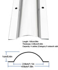 Heavy Duty Stainless Steel Half Round Floor Cord Cover Brushed Metal Finish, 100cm long, 4 cable capacity, ideal for offices.
