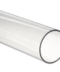 Clear Acrylic Round Tube 2-1/4 In ID x 2-1/2 In OD x 12 In Length, Outdoor UV Resistant, close-up view of open end