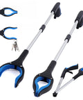 2 pack foldable reacher grabber set with magnetic grip and 90-degree rotating anti-slip jaws, perfect for extending your reach.
