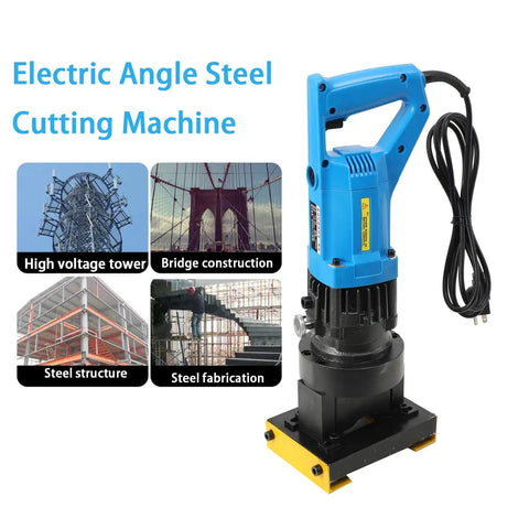 Heavy Duty Electric Hydraulic Angle Steel Cutter 1400W Portable Chamfering Machine for bridge construction and steel fabrication.