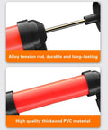 Handy Dual Use Pull Out Cylinder Manual Siphon Pump Portable High Pressure Fluid Transfer Extractor For Car Oil Water Tyre Inflation With Hoses Adapters showing durable alloy tension rod and thickened PVC material.