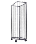 Heavy Duty Garage Ball Storage Rack Smooth Rolling Sports Organizer Cart has a black steel frame on wheels.