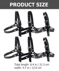 Four adjustable black PU and metal ankle bands for pumps, 8.4 in long, part of Skip The Blisters And Heel Slide Drama With Adjustable Anti Drop Shoe Straps Premium Pumps Accessories Durable Metal And PU Ankle Bands Lock In A Custom Fit For Women Six Pack Black.