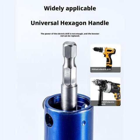 Universal hexagon handle for 3 In 1 Electric Drill Pipe Extractor Kit for removing broken pipes, rusted faucet bolts, damaged valves.