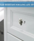 2 Pack Round Cabinet Knobs Stainless Steel Drawer Pulls One Point One Inch Rust Resistant Kitchen Handles Closet Doors Built Tough As A Tank zero sweat install smooth grip action total room glow up on white cabinet.