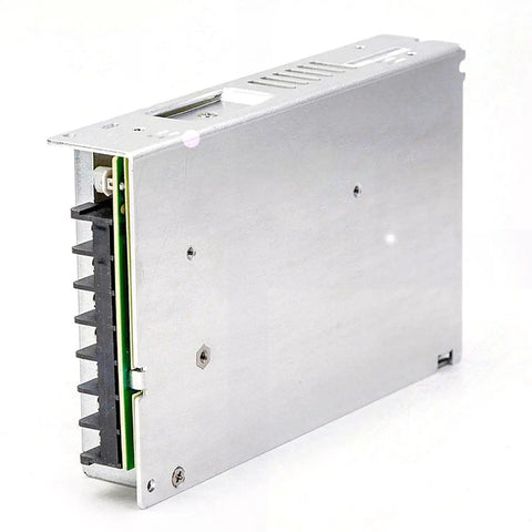 Rock Solid 48V Switching Power Supply Delivering Smooth 150 Watt Output Plus Reliable 3.3 Amp Single Channel DC Adapter side view.