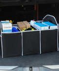 Large Capacity Car Trunk Organizer With Three Spacious Compartments Foldable Waterproof Storage Bag for SUVs and Trucks