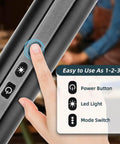 Close-up of Cordless Ultrasonic Craft Cutter Kit For DIY Projects Multi Material Cutter control panel with buttons.