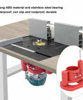 Precision Woodworking Router Lift Base With 46Mm Adjustable Height showcasing ABS material and stainless steel bearing for durability.