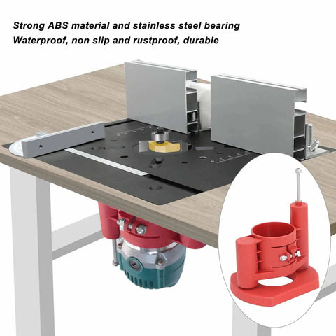 Precision Woodworking Router Lift Base With 46Mm Adjustable Height showcasing ABS material and stainless steel bearing for durability.