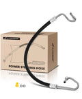 Dodge Ram Power Steering Pressure Hose Line Assembly With O Ring And Bushing Pump To Gear Rack For 1994 Through 2002 Ram 1500 2500 3500 Pickup Direct Fit Replacement Heavy Duty Upgrade displayed with packaging.