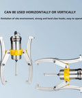 Kick Serious Resistance With This Beefy Hydraulic Gear Puller Outfitted With A Remote Pump And Long Hose To Tuck Into Cramped Workspaces While Generating Raw 50 Ton Pulling Power For Quick Job Completion. Features strong alloy steel construction and dual operation.