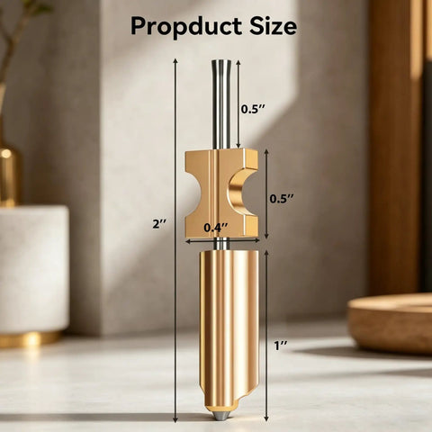Beefed-Up AD5X All-Metal Hotend Kit with 2" x 0.4" x 0.5" gold component, labeled product size