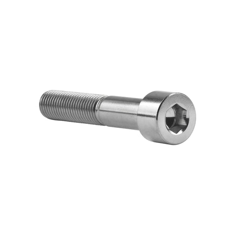 Close-up of a premium titanium socket head bolt M10x55mm for CNC and heavy-duty use.