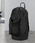 Durable Nylon Laundry Backpack With Drawstring Closure Large Capacity Hamper Bag With Mesh Pocket Adjustable Wide Straps