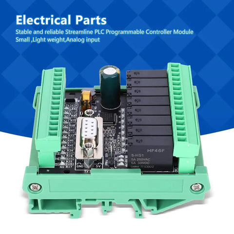 Heavy Duty Programmable Logic Controller Module, Straight Shooter FX2N Industrial Automation Gear, compact relay module with output terminals.