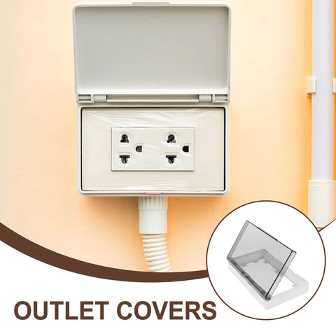 No Sweat Waterproof Outlet Covers With Heavy Duty Adhesive Strip For Quick Home Fixes Total Indoor Outdoor Weather Blocking To Keep Tiny Fingers Safe And Electrical Boxes Sealed Tight