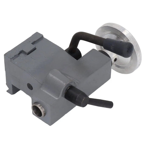 Real Deal Mini Lathe Tail Center Rock Solid Die Cast Replacement With Rustproof Coating and Smooth Adjustable Sleeve Extension Fitting 7x14 And 7x12 Metal Lathes for Knock Out Precision Daily Operations, gray die cast aluminum component.